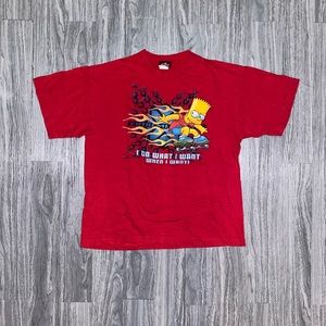 Vintage The Simpsons Bart Skating T Shirt